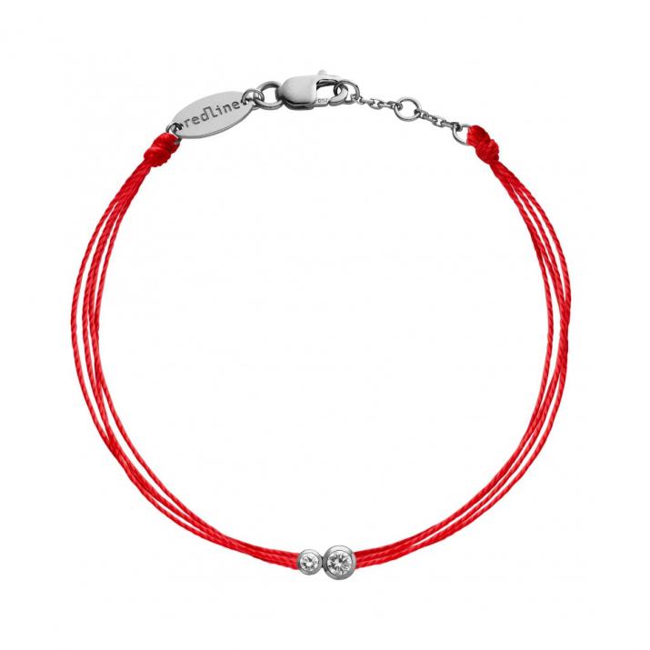 Multistring Bracelet For Women with 0.15ct Round Diamond in Black Gold Bezel Setting - Redline - 0++