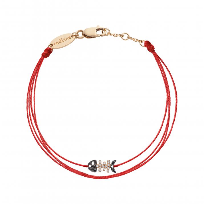 Multistring Bracelet For Women with 0.065ct Round Diamond in Rose Gold Pavé Setting - Redline - 0++