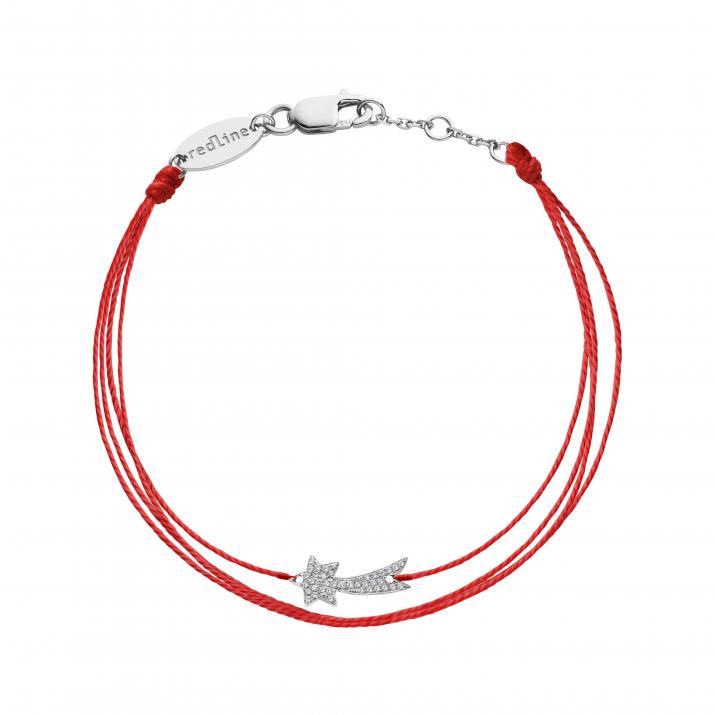 Multistring Bracelet For Women with 0.079ct Round Diamond in White Gold Pavé Setting - Redline