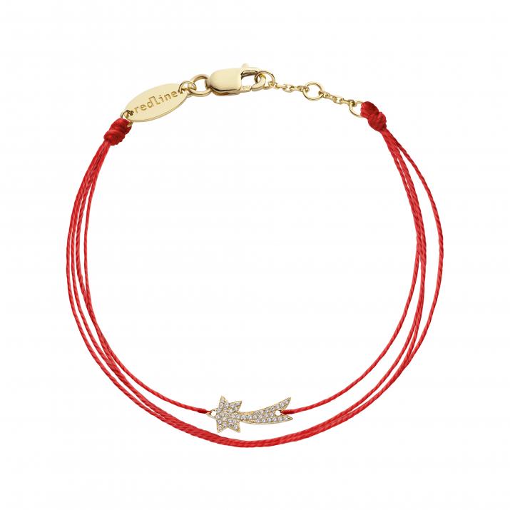 Multistring Bracelet For Women with 0.079ct Round Diamond in Yellow Gold Pavé Setting - Redline