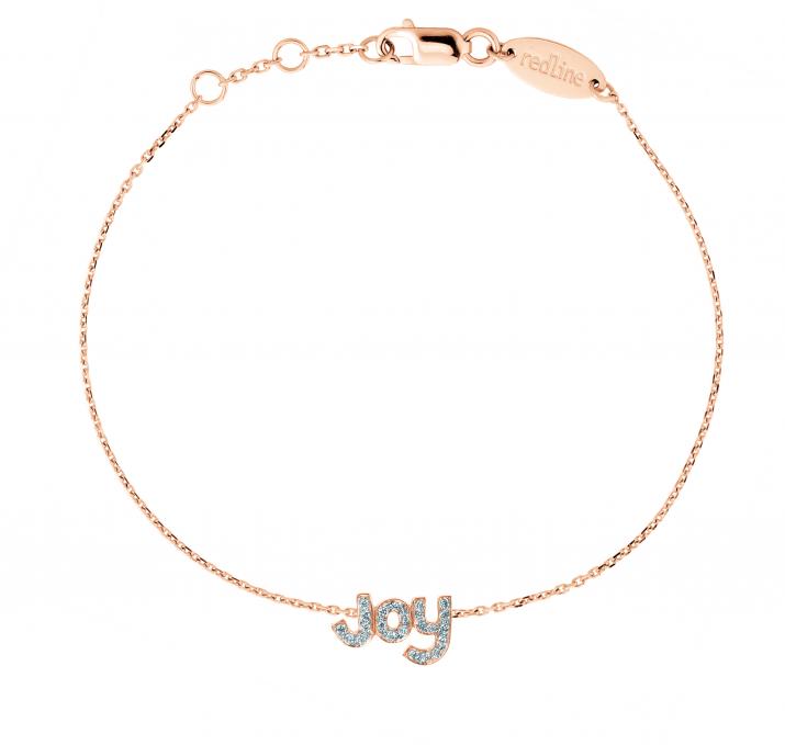 Chain Bracelet For Women with 0.11ct Round Diamond in Rose Gold Pavé Setting - Redline - 0++