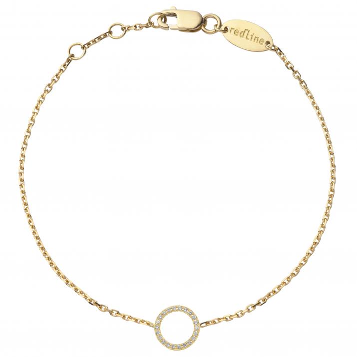Chain Bracelet For Women with 0.10ct Round Diamond in Yellow Gold Pavé Setting - Redline