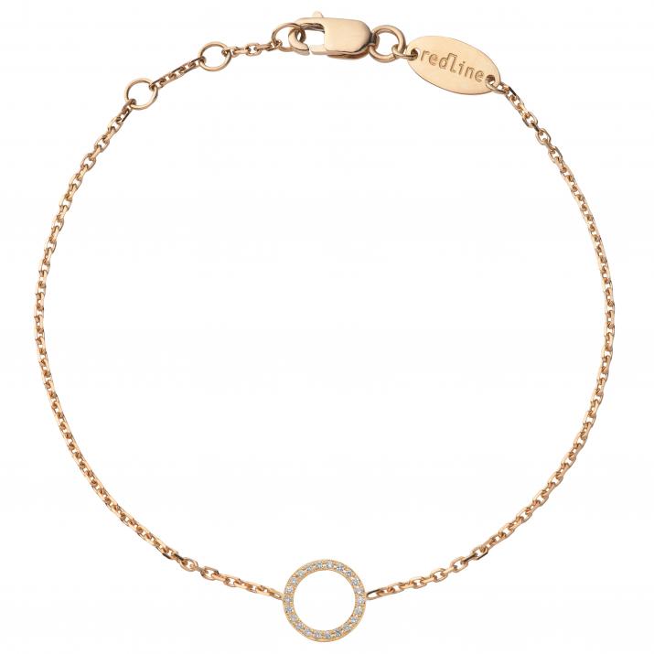 Chain Bracelet For Women with 0.10ct Round Diamond in Rose Gold Pavé Setting - Redline