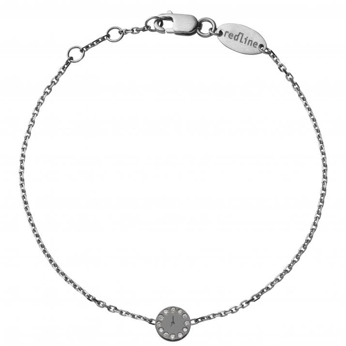 Chain Bracelet For Women with 0.06ct Round Diamond in Black Gold Pavé Setting - Redline