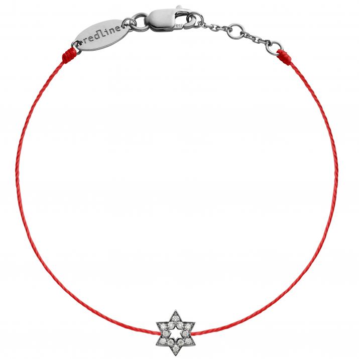 String Bracelet For Women with 0.06ct Round Diamond in Black Gold Pavé Setting - Redline
