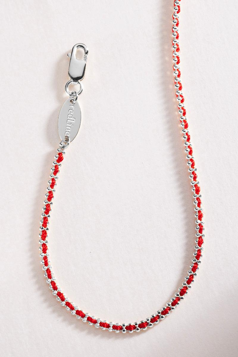 Redline bracelet interlaced wire and chain in white gold - Redline