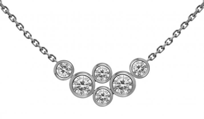 Chain Necklace For Women with 0.40ct Round Diamond in Black Gold Bezel Setting - Redline