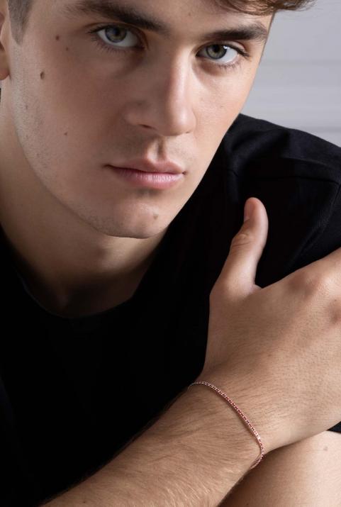String Bracelet For Men in White Gold - Redline - 0++