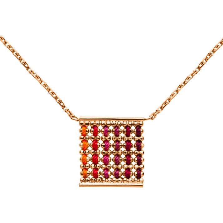 Aurore Boréale carre Chain Necklace Rose Gold - Redline - 0++