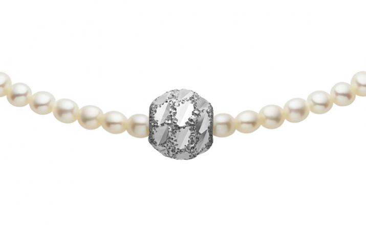 Pearl String Bracelet Diamond & Pearl Sweety (S) White Gold RedLine Jewelry - Redline - 0++