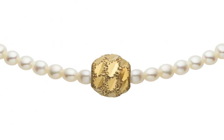 Pearl String Bracelet Diamond & Pearl Sweety (S) Yellow Gold RedLine Jewelry - Redline - 0++