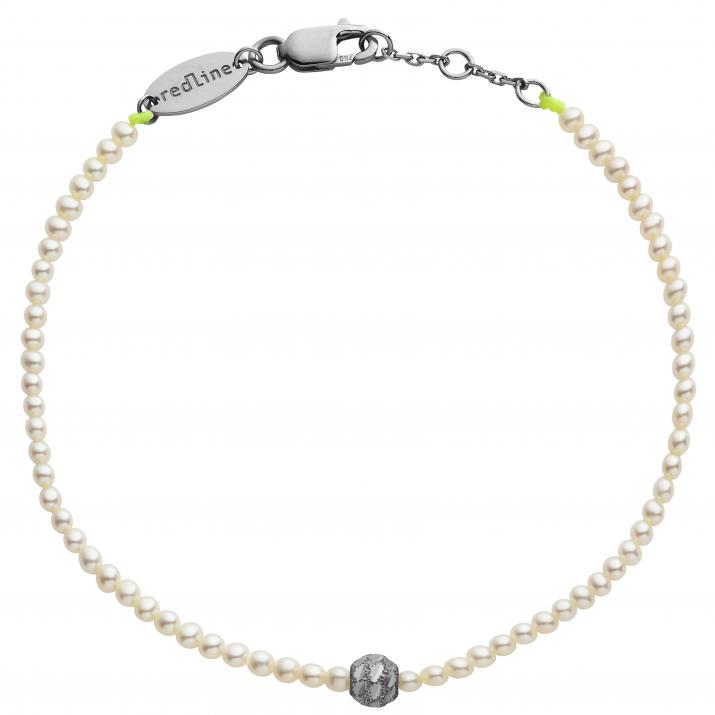 Pearl String Bracelet Diamond & Pearl Sweety (S) Black Gold RedLine Jewelry - Redline - 0++