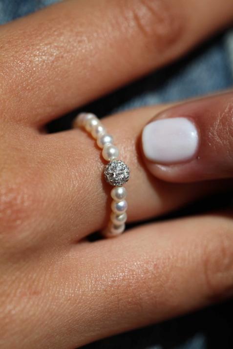 String Ring with 0.19ct Round Diamond in Rose Gold Prong Setting - Redline - 0++