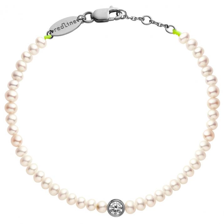 String Bracelet For Women with 0.20ct Round Diamond in Black Gold Bezel Setting - Redline - 0++