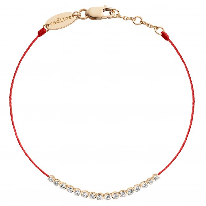 String Bracelet For Women with 0.29ct Round Diamond in Rose Gold Prong Setting - Redline - 0++