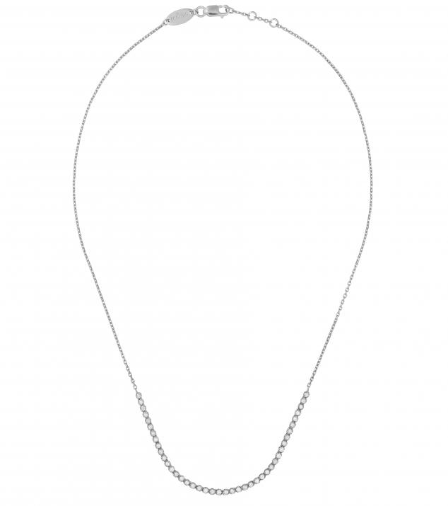 Chain Necklace For Women with 0.84ct Round Diamond in White Gold Prong Setting - Redline - 0++