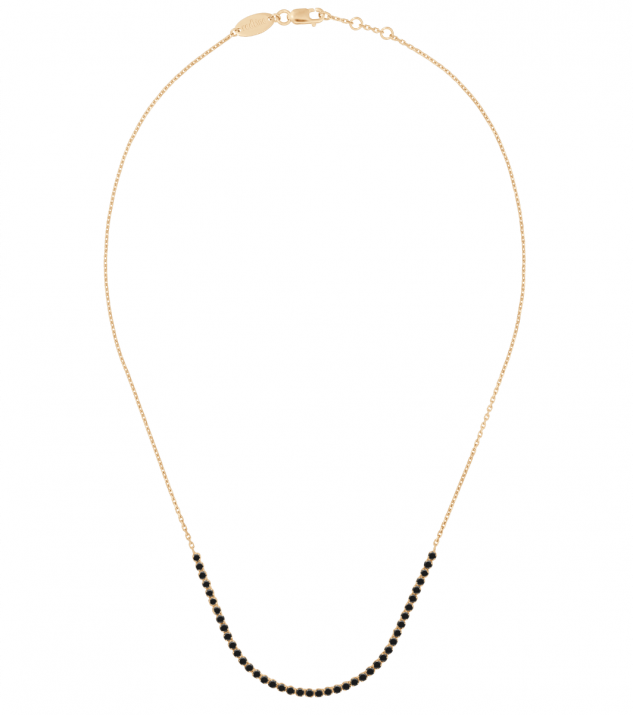 Chain Necklace For Women with 0.80ct Round Black Diamond in Rose Gold Prong Setting - Redline