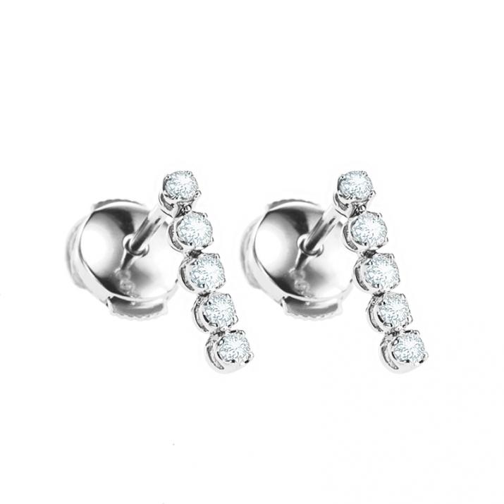 Earrings with 1.90ct Round Diamond in White Gold Prong Setting - Redline