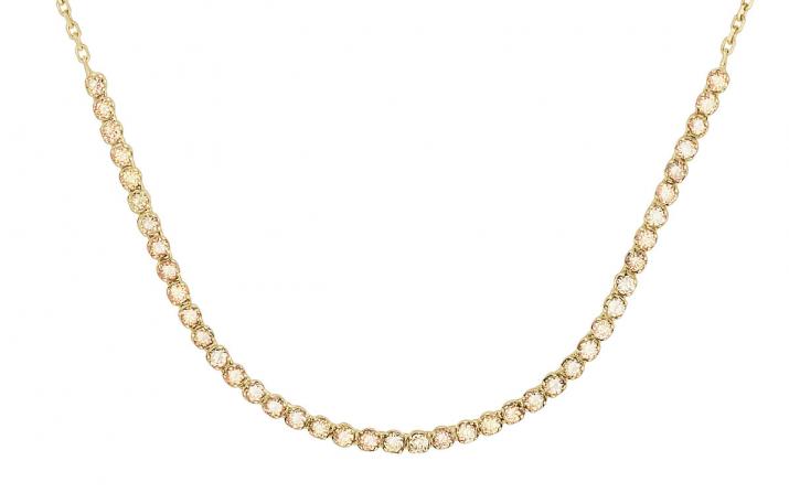 Chain Necklace Marilyn Diamonds Champages Yellow Gold RedLine Jewelry - Redline - 0++