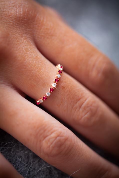Ring Marilyn Ruby Pink gold - Redline - 0++