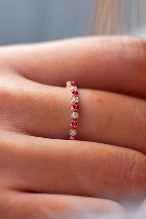 Ring Marilyn Ruby Pink gold - Redline - 0++