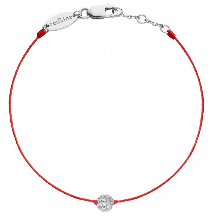 String Bracelet For Women with 0.19ct Round Diamond in White Gold Prong Setting - Redline