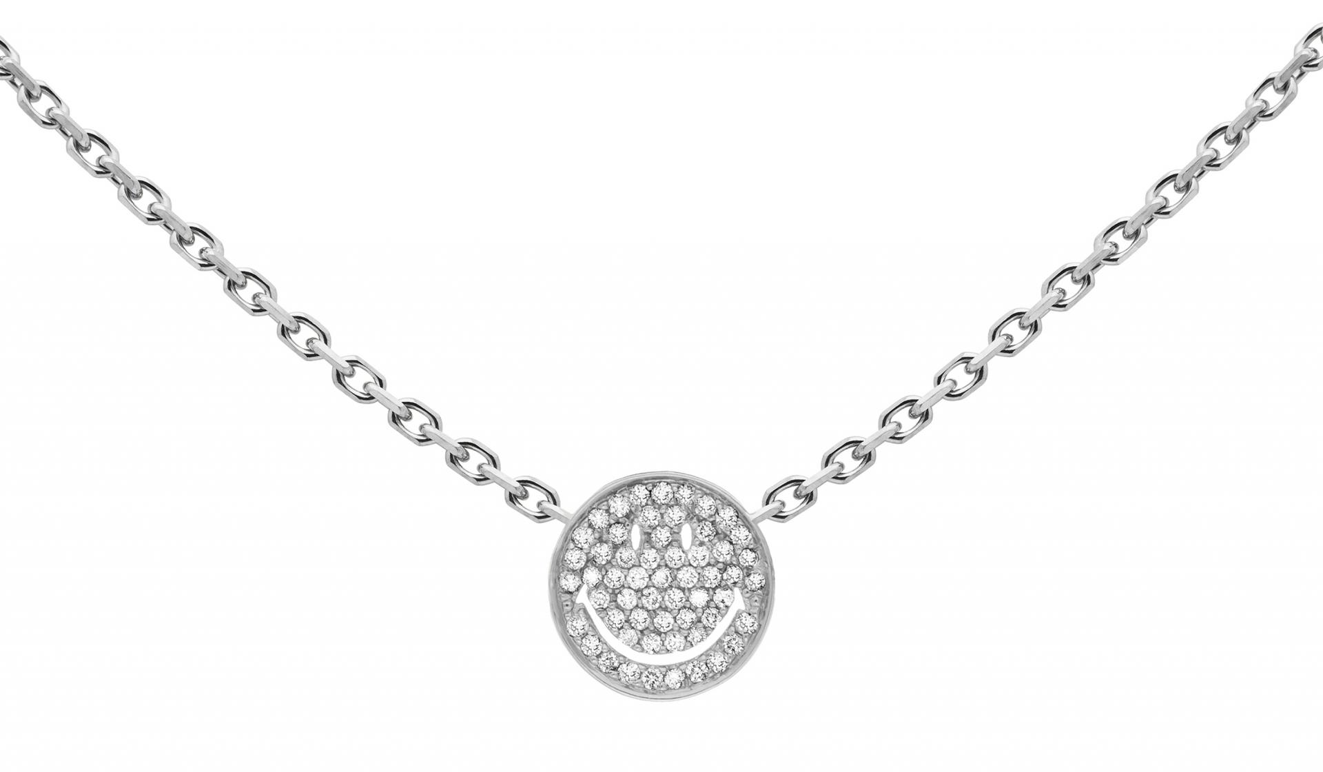 レッドライン❗️k18YG red Line smiley knecklace Redline Jewelry Smiley Chain Necklace White Gold Diamond
