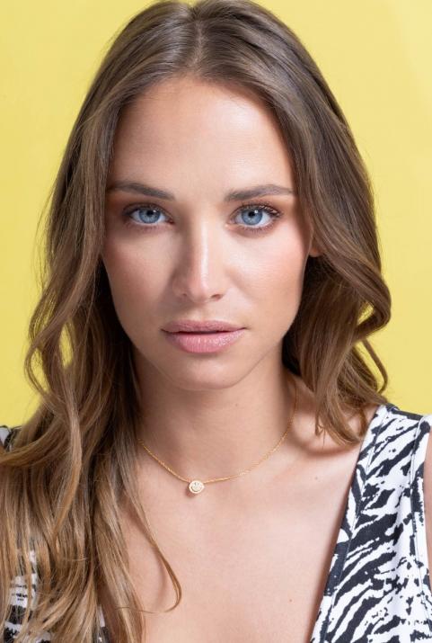 Rose gold chain necklace with diamond-paved smiley - Redline - 0++