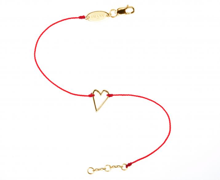 String Bracelet For Women in Heart Shaped Yellow Gold - Redline - 0++