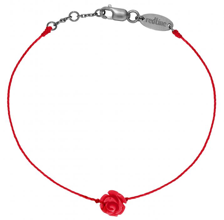 String Bracelet For Women with Rose in Black Gold - Redline