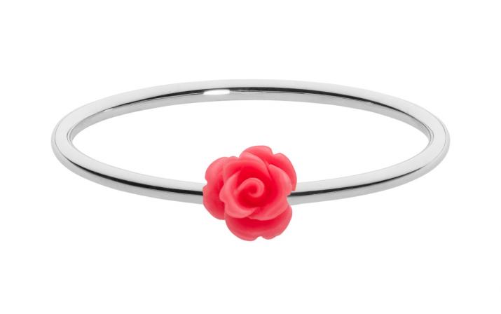 Ring with Rose in White Gold - Redline - 0++