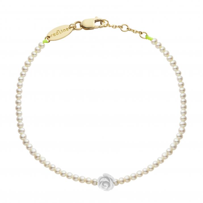 String Bracelet For Women with Rose in Yellow Gold - Redline
