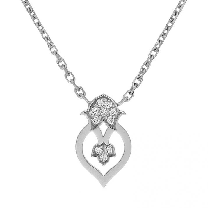 Chain Necklace Lady Rose White Gold RedLine Jewelry - Redline - 0++