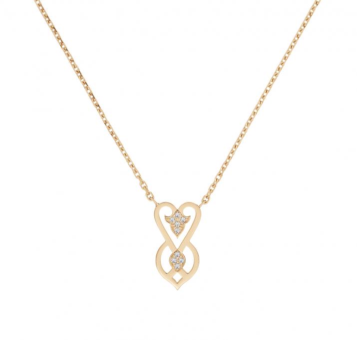 Chain Necklace Lady Heart Rose Gold RedLine Jewelry - Redline