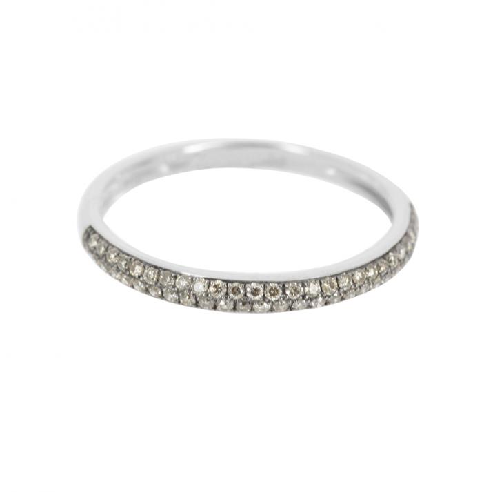 Ring with 0.21ct Round Diamond in White Gold Bezel Setting - Redline