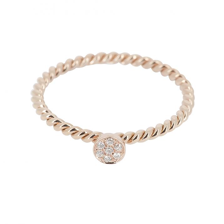 Ring with 0.03ct Round Diamond in Rose Gold Bezel Setting - Redline