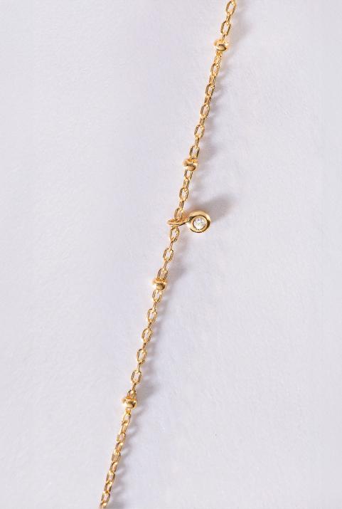Chain Bracelet For Women with 0.01ct Round Diamond in Yellow Gold Bezel Setting - Redline - 0++