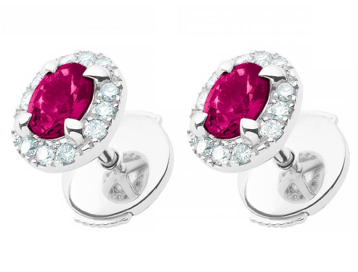 Ruby and diamond white gold earrings - Redline - 0++