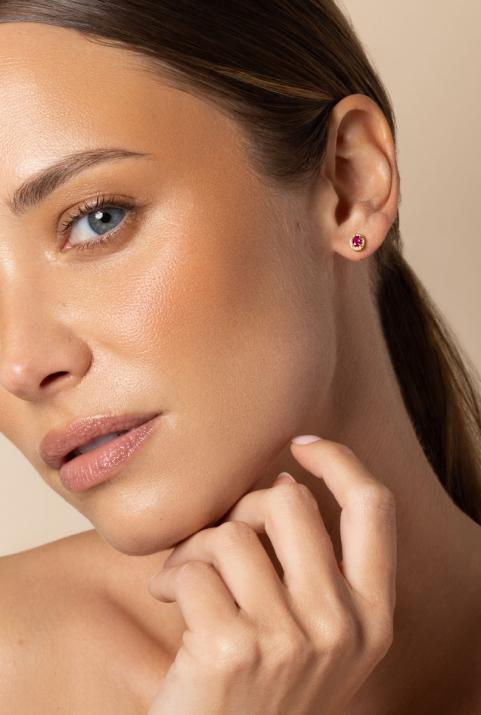 Ruby and diamond yellow gold earrings - Redline - 0++