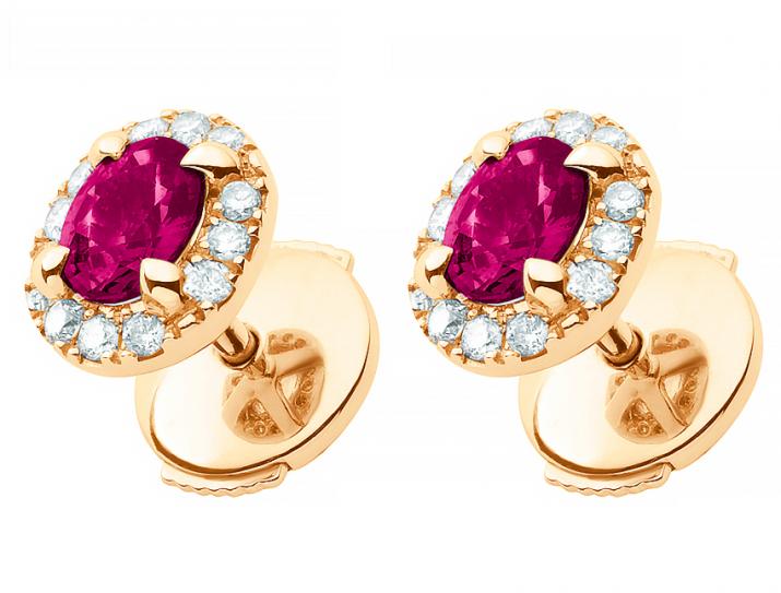Ruby and diamond rose gold earrings - Redline - 0++