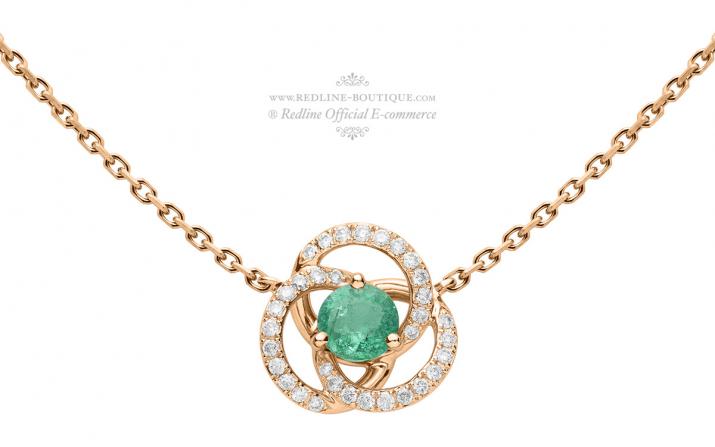 Chain Necklace Valse Emeraude Rose Gold RedLine Jewelry - Redline - 0++