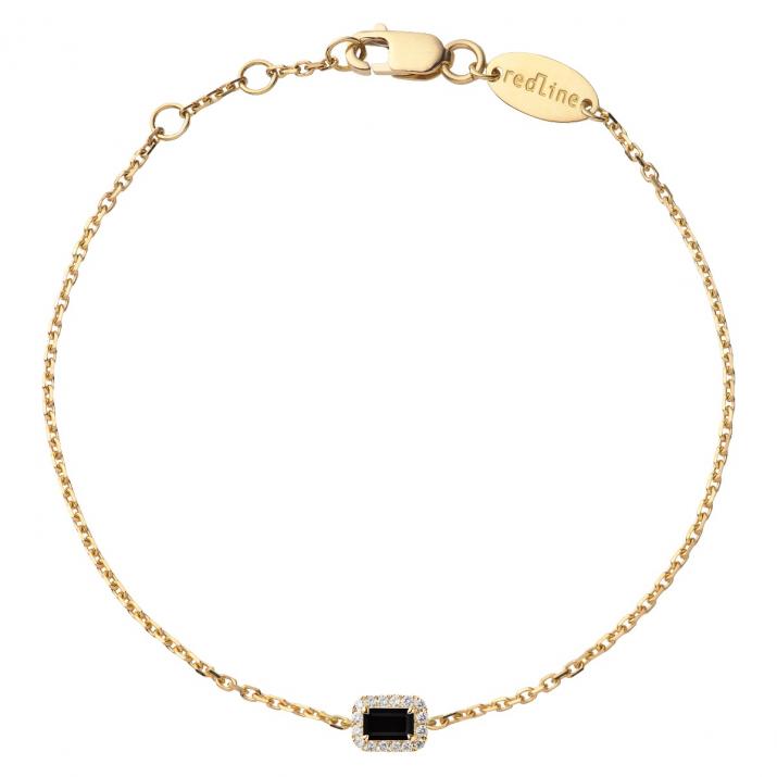 Chain Bracelet For Women with 0.05ct Princess Diamond in Yellow Gold Prong Setting - Redline - 0++