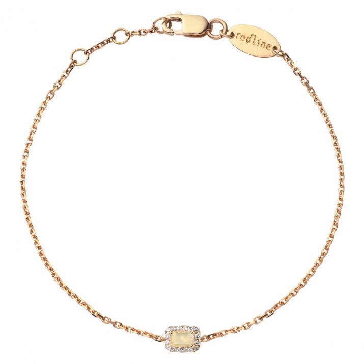 Chain Bracelet For Women with 0.06ct Princess Diamond in Rose Gold Prong Setting - Redline