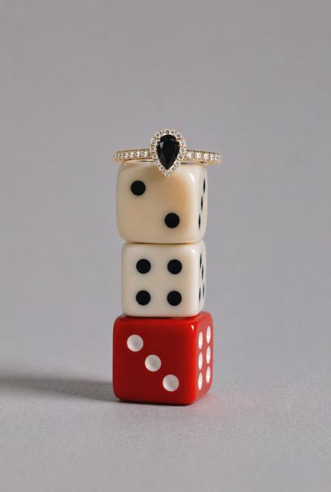 Ring with 0.16ct Pear Diamond in Yellow Gold Prong Setting - Redline - 0++