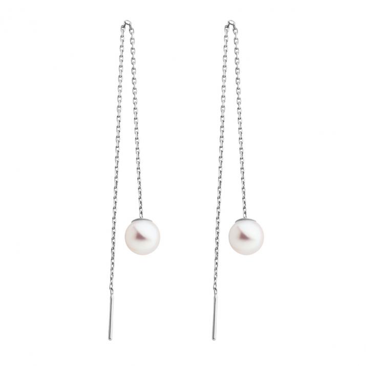Earrings with Pearl in White Gold - Redline - 0++