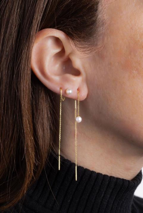 Earrings with Pearl in Yellow Gold - Redline - 0++