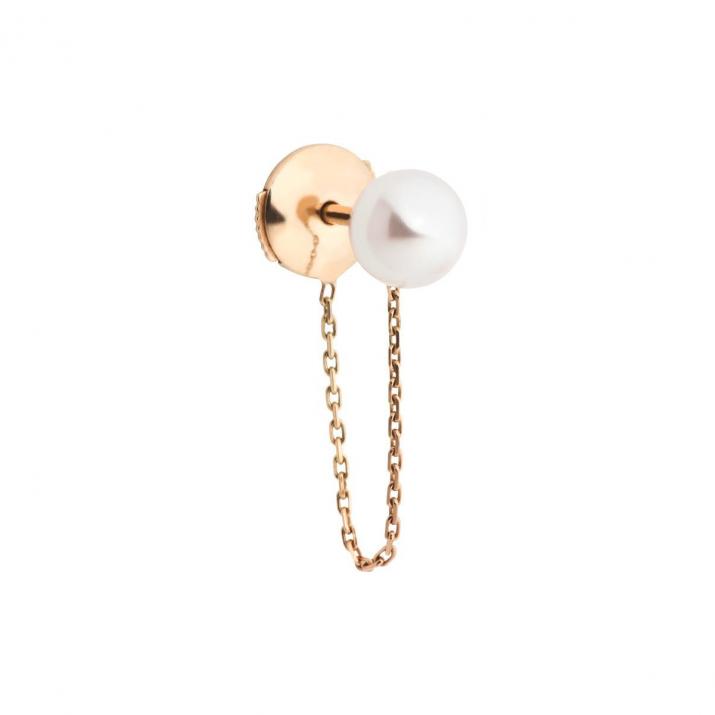 Earrings with Round Pearl in Yellow Gold - Redline