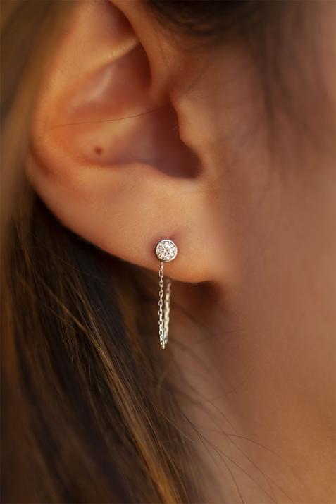 Pure Courtoise white gold mono earring - Redline - 0++