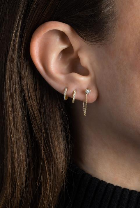 Illusion Courtoise yellow gold mono earring - Redline - 0++