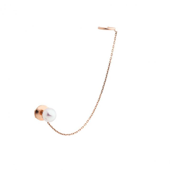 Earrings with Round Pearl in Rose Gold - Redline - 0++
